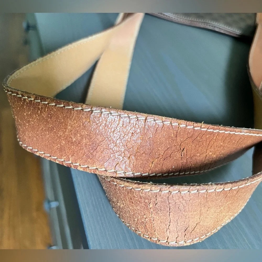 Celine Vintage Macadam Tote Bag Brown PVC Leather Shoulder Bag